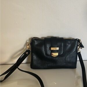 Elegant Black Leather Crossbody Bag